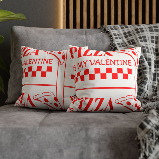 Y2KXROSES: Pizza Is My Valentine Faux Suede Pillowcase | Fun Home Decor for Pizza Lovers