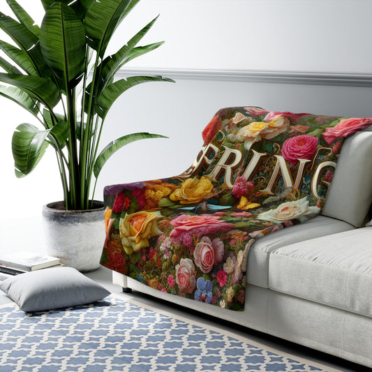 Y2KXROSES: Floral Sherpa Fleece Blanket (Matching) Spring Collection